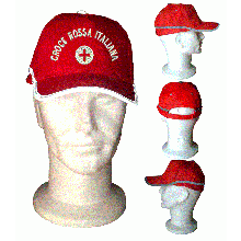 Berretto Baseball Rosso Croce Rossa Italiana CRI Con Rifrangente Alta Visibilità Art.CRI-SSB