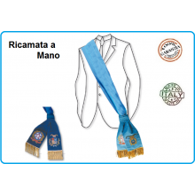 Fascia Ricamata a Mano per Presidente della Provincia Blu o Azzurra  Repubblica + logo Provincia Art.NSD-PROV