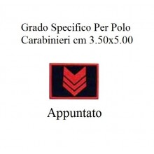 Gradi New Polo Ordine Pubblico più Piccoli cm 3.50x5.00  Carabinieri con Velcro APPUNTATO Art.CC-P3