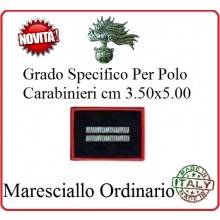 Gradi New Polo Ordine Pubblico più Piccoli cm 3.50x5.00  Carabinieri con Velcro MARESCIALLO ORDINARIO Art.CC-P9