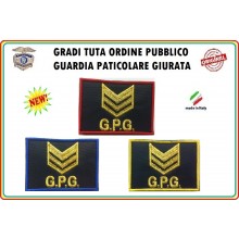 Gradi Velcro per Polo e Tuta OP GPG GPGIPS Sicurezza Brigadiere Oro New Art.GPG-G7