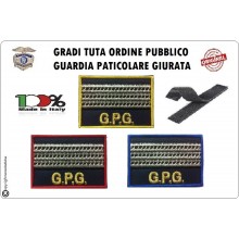 Gradi Velcro per Polo e Tuta OP GPG GPGIPS Sicurezza Maresciallo Capo Argento  New Art.GPG-G11