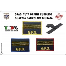 Gradi Velcro per Polo e Tuta OP GPG GPGIPS Sicurezza Maresciallo Ordinario  New Art.GPG-G10