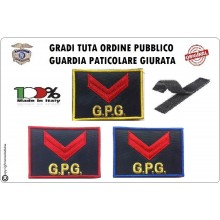 Gradi Velcro per Polo e Tuta OP GPG GPGIPS Sicurezza Agente Scelto New Art.GPG-G1