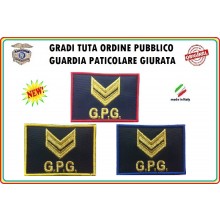 Gradi Velcro per Polo e Tuta OP GPG GPGIPS Sicurezza Vice Brigadiere Oro New Art.GPG-G4