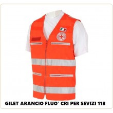 Gilet CRI Croce Rossa Italiana Alta Visibilità Sevizio Ambulanze 118 Soccorso Sanitario Nuovo Capitolato  Art.CRI-118