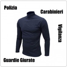 Lupetto Maglione Maglioncino Dolcevita in Micro Pile Neutro per Polizia Carabinieri Guardie Giurate Vigilanza Blu Navy Art.NSD-NN-L