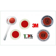 Paletta Segnalazione con Adesivi 3M Omologati Personalizzati con Logo e Scritte del Vostro Gruppo Parte Rossa + Rosso Classe III°  Art.0001