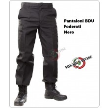 Pantaloni Pantalone Multitasche Multi Tasche Foderato BDU Nero Security Vigilanza Polizia Privata NSD Art.NSD-PANT-N
