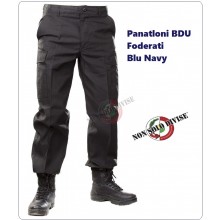 Pantaloni Pantalone Multitasche Multi Tasche Foderato BDU Blu Nevy Security Vigilanza Polizia Privata  Art. 987362
