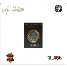 Placca con Supporto Cuoio Da Inserire Al Portafoglio A.E.O.P. Ass. Europea Operatori Polizia 1WG Vega Holster Italia Art. 1WG-122