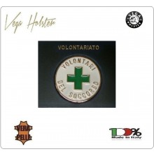Placca con Supporto Cuoio Da Inserire Al Portafoglio Volontario Croce Verde 1WG Vega holster Italia  Art. 1WG-56