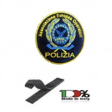 Ricamo Patch Grande con Velcro A.E.O.P. Associazione Europea Operatori Polizia cm 10 Art.TUS-19