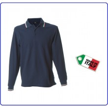 Polo Manica Lunga Blu  Modello Italia Neutra New Genova Blu Nevy Art.989800