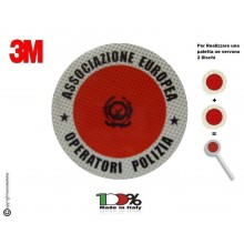 Adesivo 3M Per Paletta Rosso A.E.O.P. Associazione Europea Operatori di Polizia Modello 2 Art. R0013