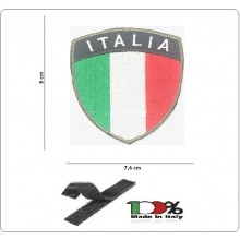 Toppa Patch Scudetto 3D Ricamato con Velcro Bandiera Italia cm 7.6x8.00 INC101 Art.NSD-RIC