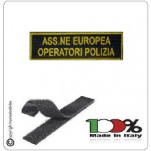 Ricamo Patch Toppa con Velcro Lineare A.E.O.P. cm 12 x 3 Associazione Europea Operatori Polizia Art.TUS-07