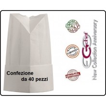 Cappello Berretto Cuffia Moon Carta TNT Chef Cuoco H25 Confezione 40 pezzi Ego Chef Italia Art.Y648000x40