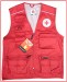 Gilet Multitasche Smaniato New Safari Rosso Con Ricami Croce Rossa Italiana C.R.I. Art. 987532CRI