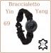 Braccialetto Vera Pelle Acciaio Yin Yang 69 Idea Regalo Art. 28152B