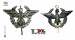 Fregio Basco Metallo Militare Generale Argento  Esercito Italiano Carabinieri Guardia di Finanza Art. NSD-F-33