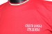 T-shirt Girocollo Manica Corta Italia Rossa Tricolore ItaliaRicamata Croce Rossa Italiana CRI C.R.I.  Art.CRI-TRI-R