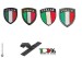 Scudetto Patch Ricamato Italia - Blu Verde Nero Grigio - con Velcro Art. NDD-ITALIA