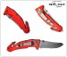 Coltello Intervento Rompi Vetro + Taglia Cinture Rosso Mil-Tec 118 CRI Soccorritori Vigili del Fuoco Protezione Civile Art.15321010