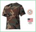 T-shirt Maglia Maglietta Girocollo Militare Manica Corta Camo Woodland  Art.00103T