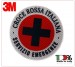 Adesivo di Ricambio 3M Per Paletta Rosso CROCE ROSSA ITALIANA SEVIZIO EMERGENZA Art. AD-CRISE