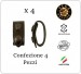 Passanti Per Cinturone Distanziali Pelle Doppio Bottone Bianchi - Neri Confezione 4 pezzi  Vega Holster Art.1V00