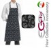 Grembiule Cucina Pettorina con Tascone cm 90x70 Skulls Art. 6103120A