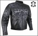 Giacca Motociclista Vera Pelle Ricamata Jacket Bikers Skull Genuine Leather  Art.NSD-BIKERS