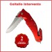 Coltello Intervento Rompi Vetro + Taglia Cinture Rosso Mil-Tec 118 CRI Soccorritori Vigili del Fuoco Protezione Civile Art.15321010