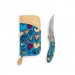 Coltello con Custodia in Pelle Tiratura Limitata Happy knife and case Blade 8Cr13MoV Soffioni Idea regalo Collezione Love Cuori Art. BB-108