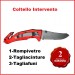 Coltello Intervento Rompi Vetro + Taglia Cinture Rosso Mil-Tec 118 CRI Soccorritori Vigili del Fuoco Protezione Civile Art.15321010