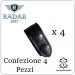 Distanziale Distanziali Radar 1957 Cuoio Doppio Bottone Passante per Cinturone Nero Confezione 4 Pezzi Art. 4086-0600-1