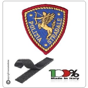 Toppa Ricamo Patch Polizia Stradale Ricamata con Velcro Art. EU1097